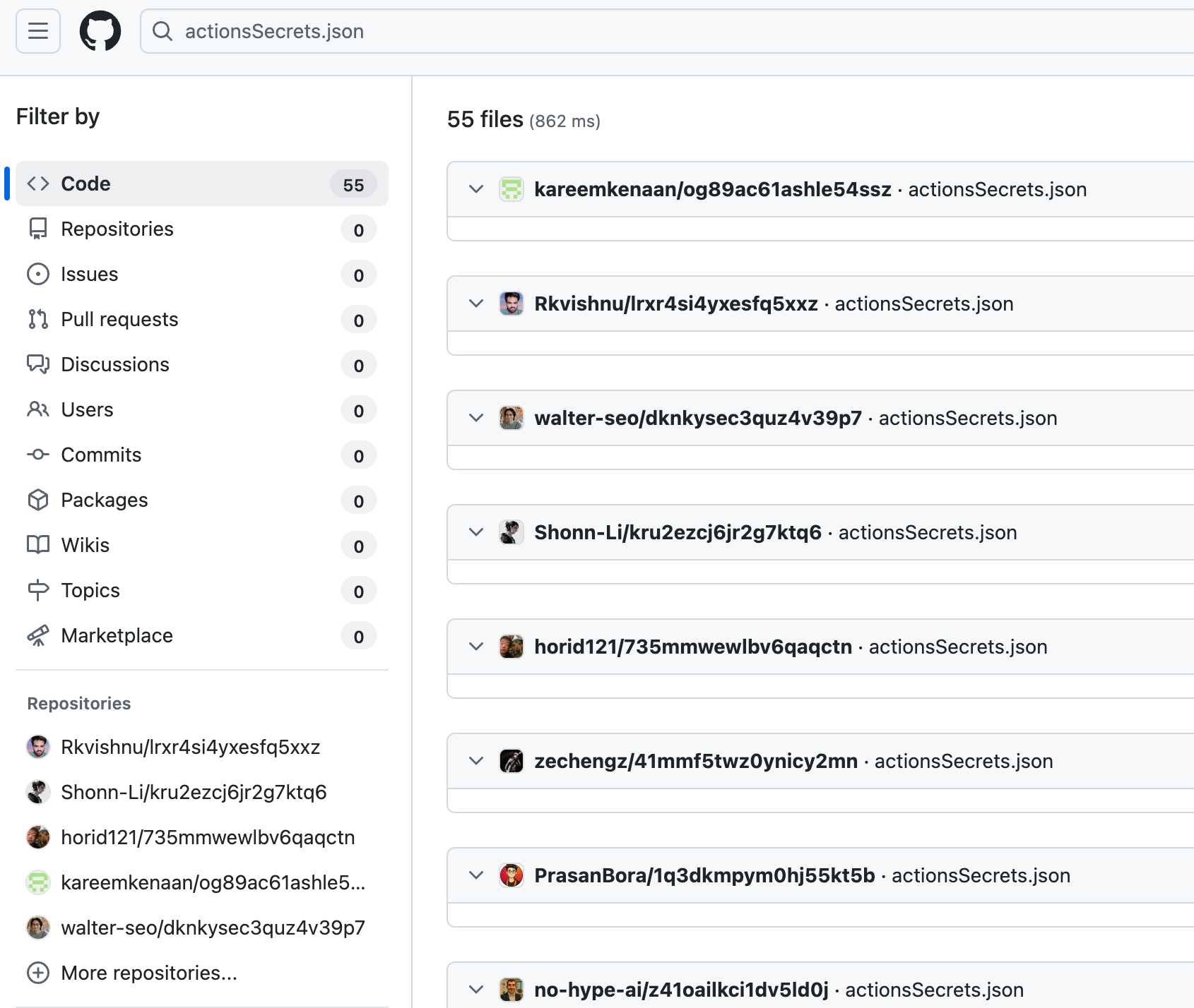 Stolen secrets exfiltrated via GitHub Actions
